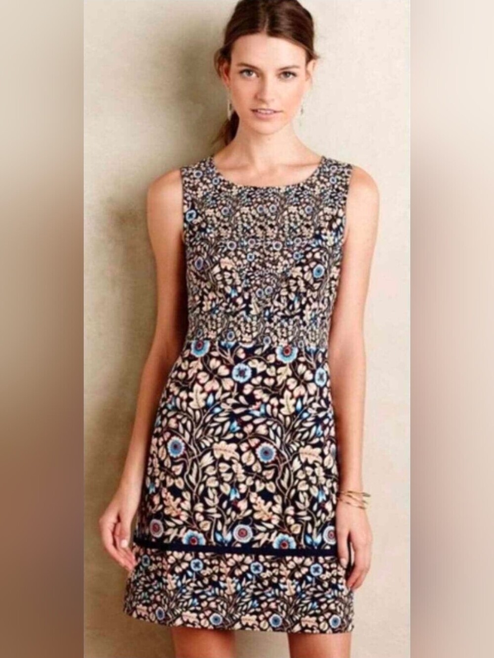 Anthropologie Maeve Brindille sleeveless floral print sheath dress Size 6